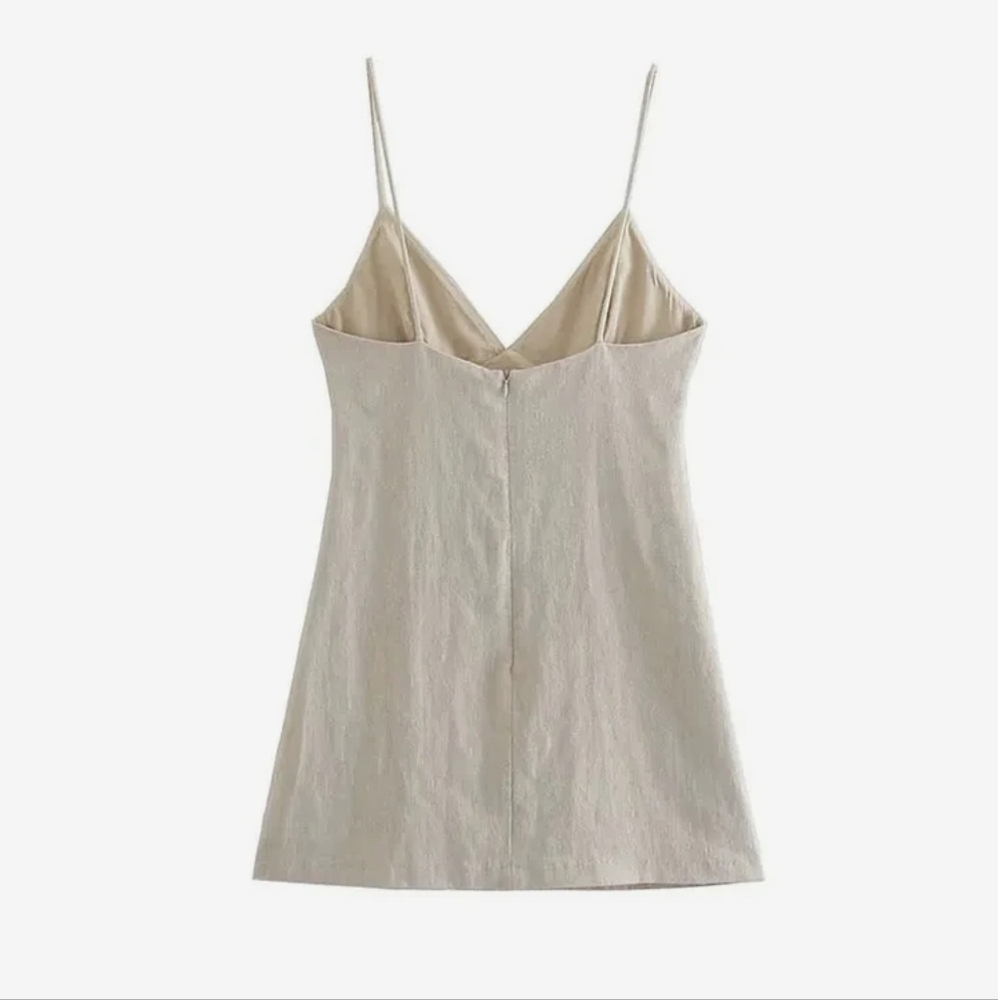 Women Chic Fashion Sleeveless Lnlay Mini Dress Vintage - Picture 3 of 8